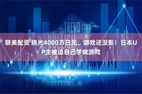 联美配资 烧光4000万日元，游戏还没影！日本UP主被迫自己学做游戏